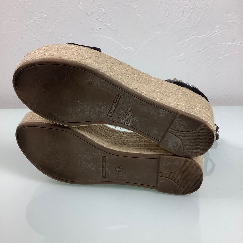 Marc Fisher Jazlyn Studs black suede open toe Espandrille Sandals Size 8.5M EU - Picture 6 of 10